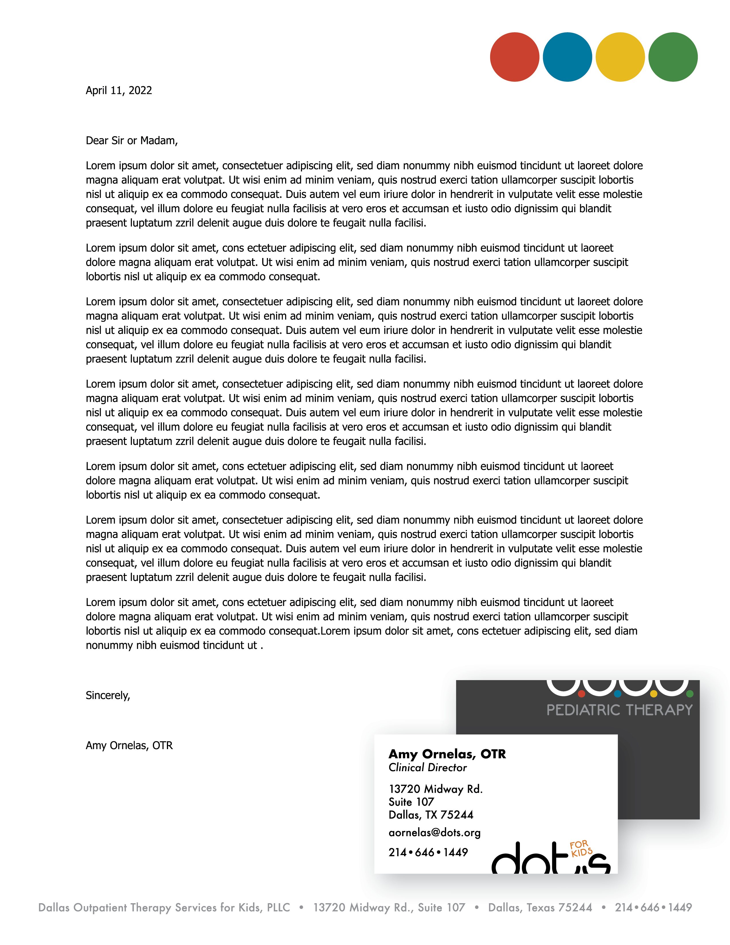 Mockup of letterhead system