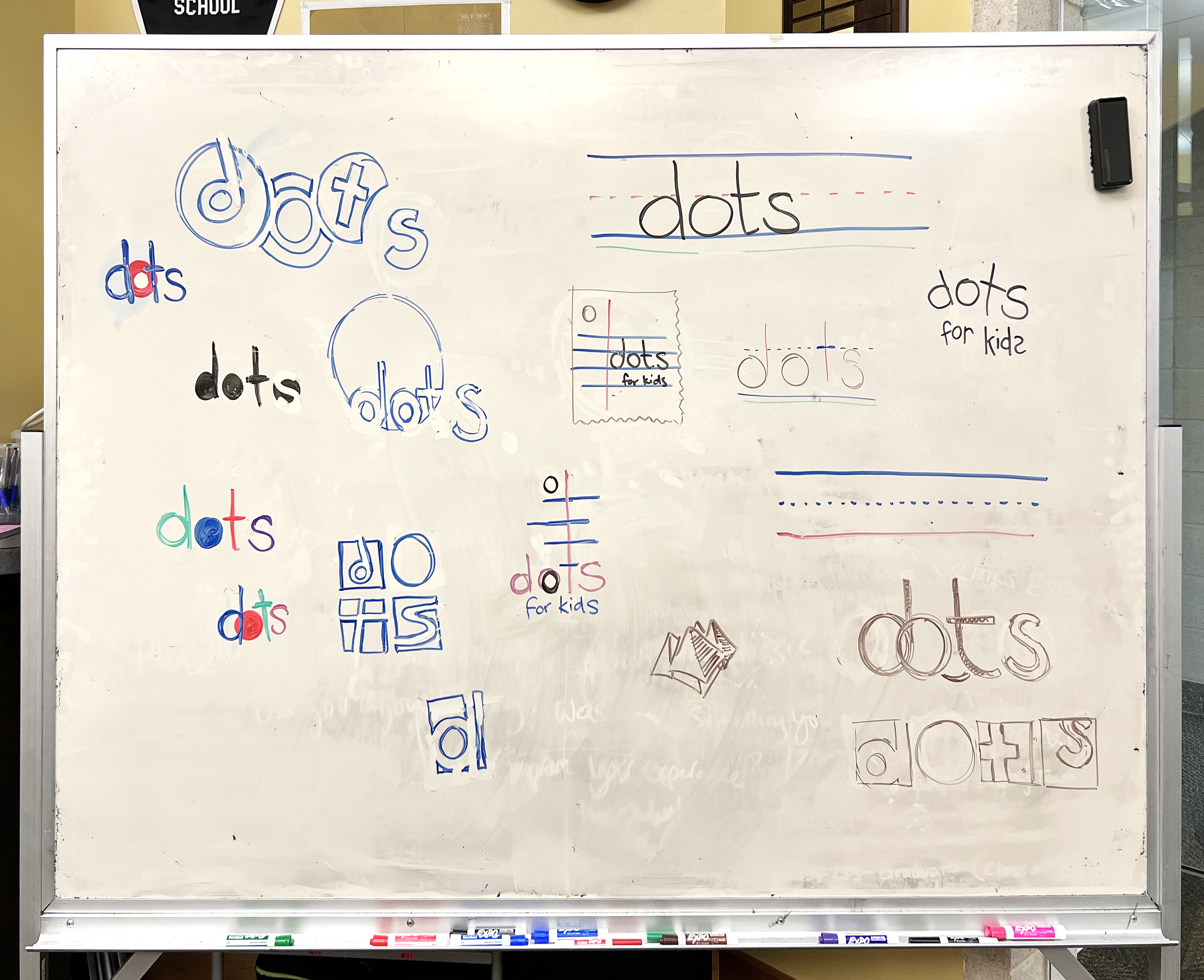 Rough brainstorming on a whiteboard