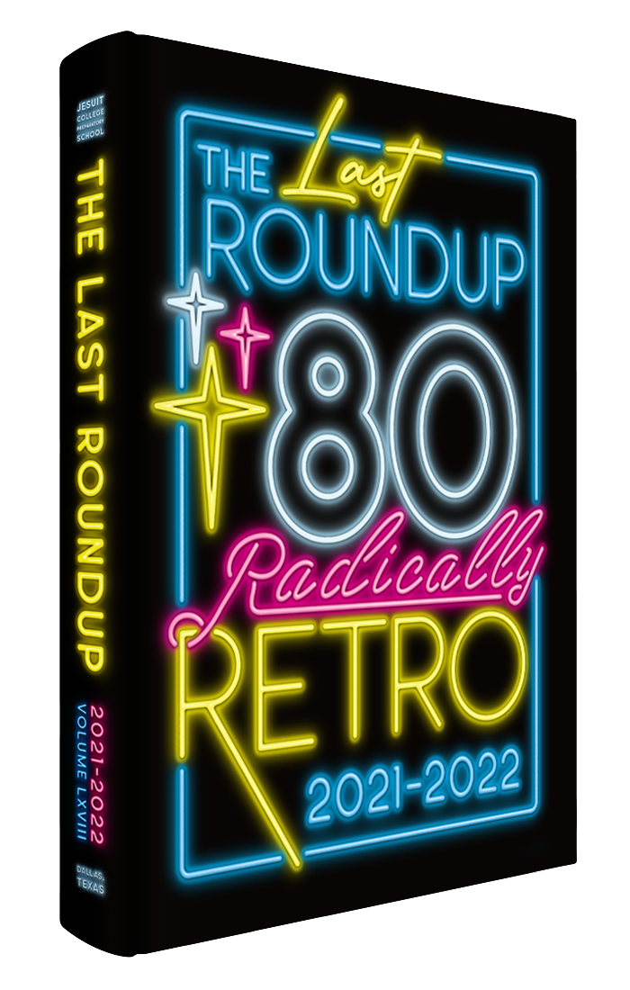 Cover of the 2021-22 Radically Retro yearbook.