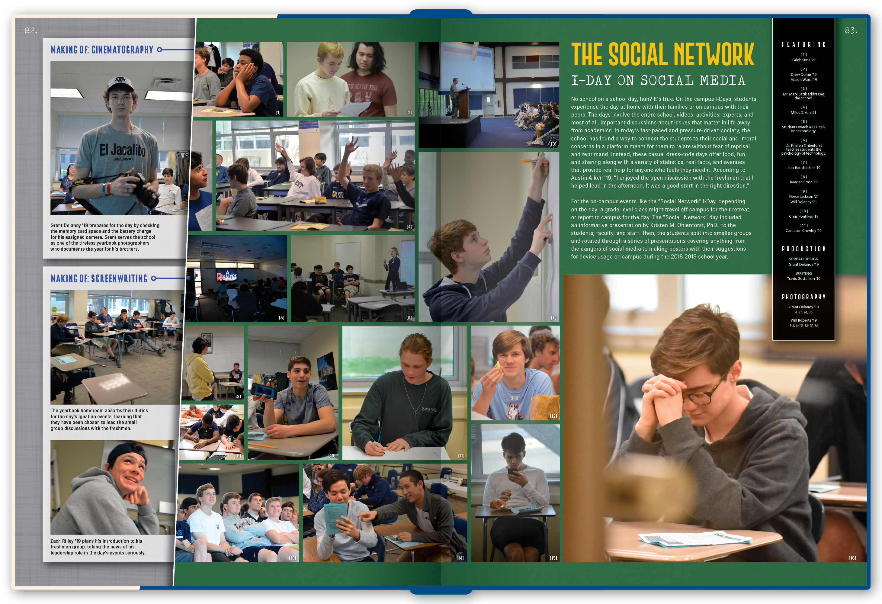 Another coverage spread with &ldquo;Making Of&rdquo; modules.