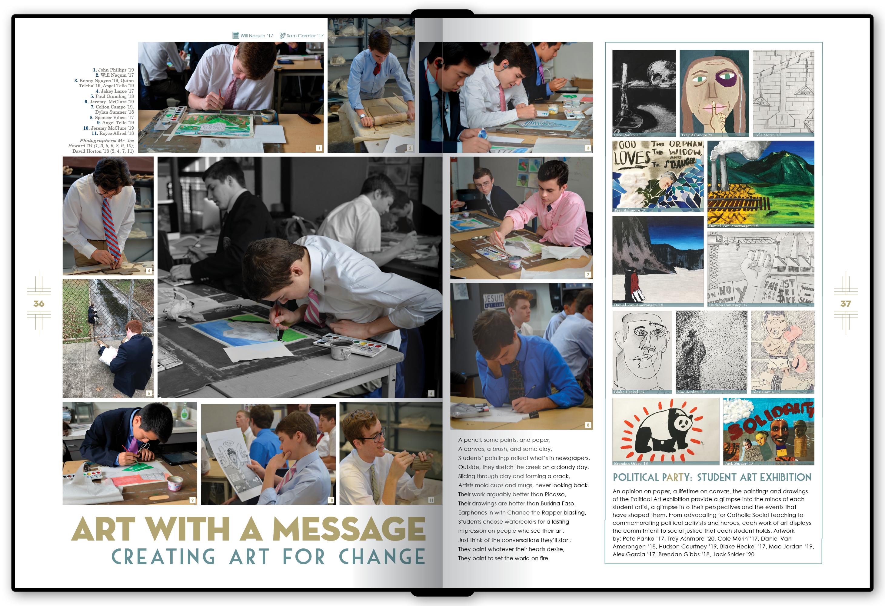 An art-focused spread from the Classic yearbook.