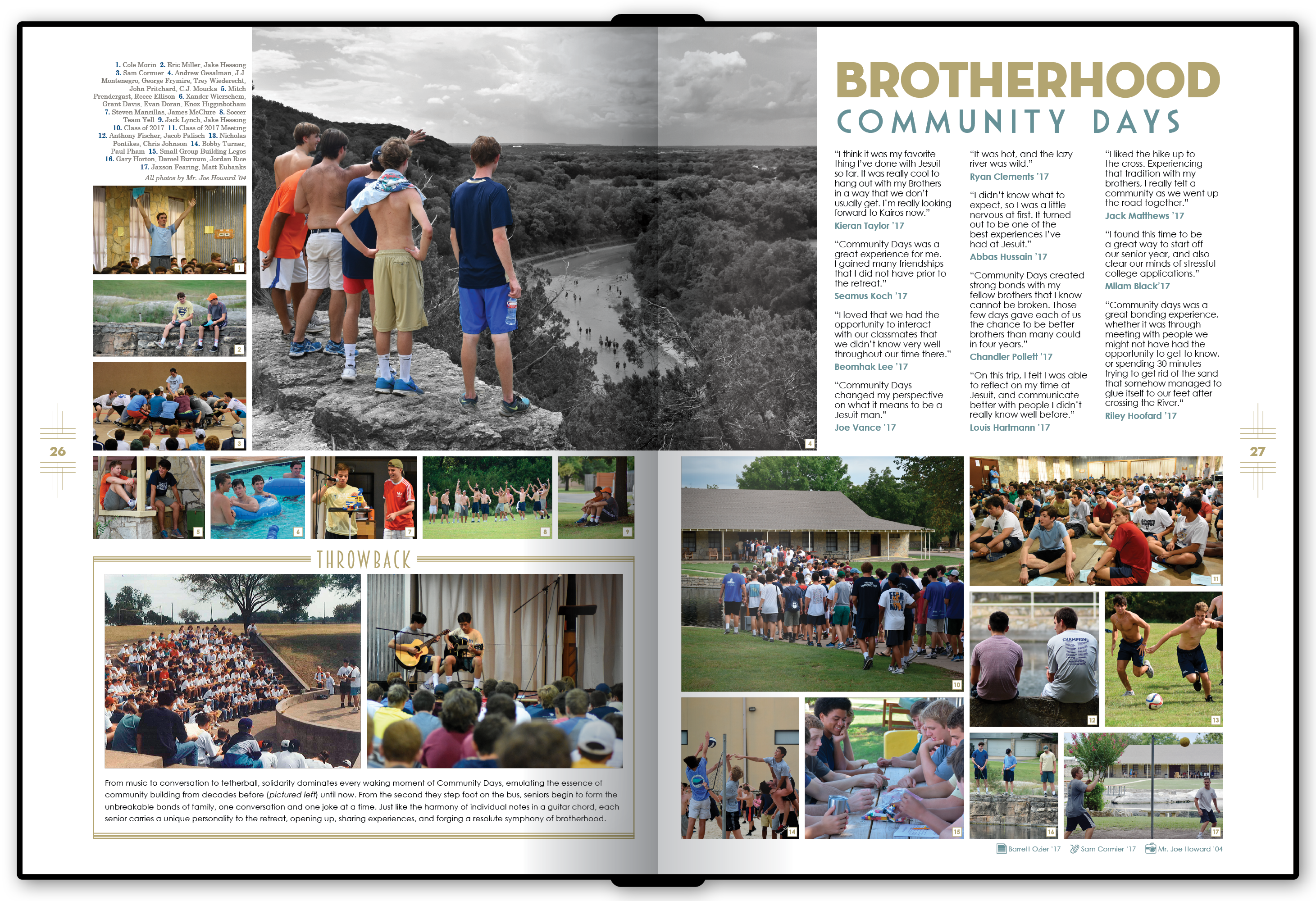 A spread that makes use of a black-and-white with spot-color photo effect that was used throughout the book.