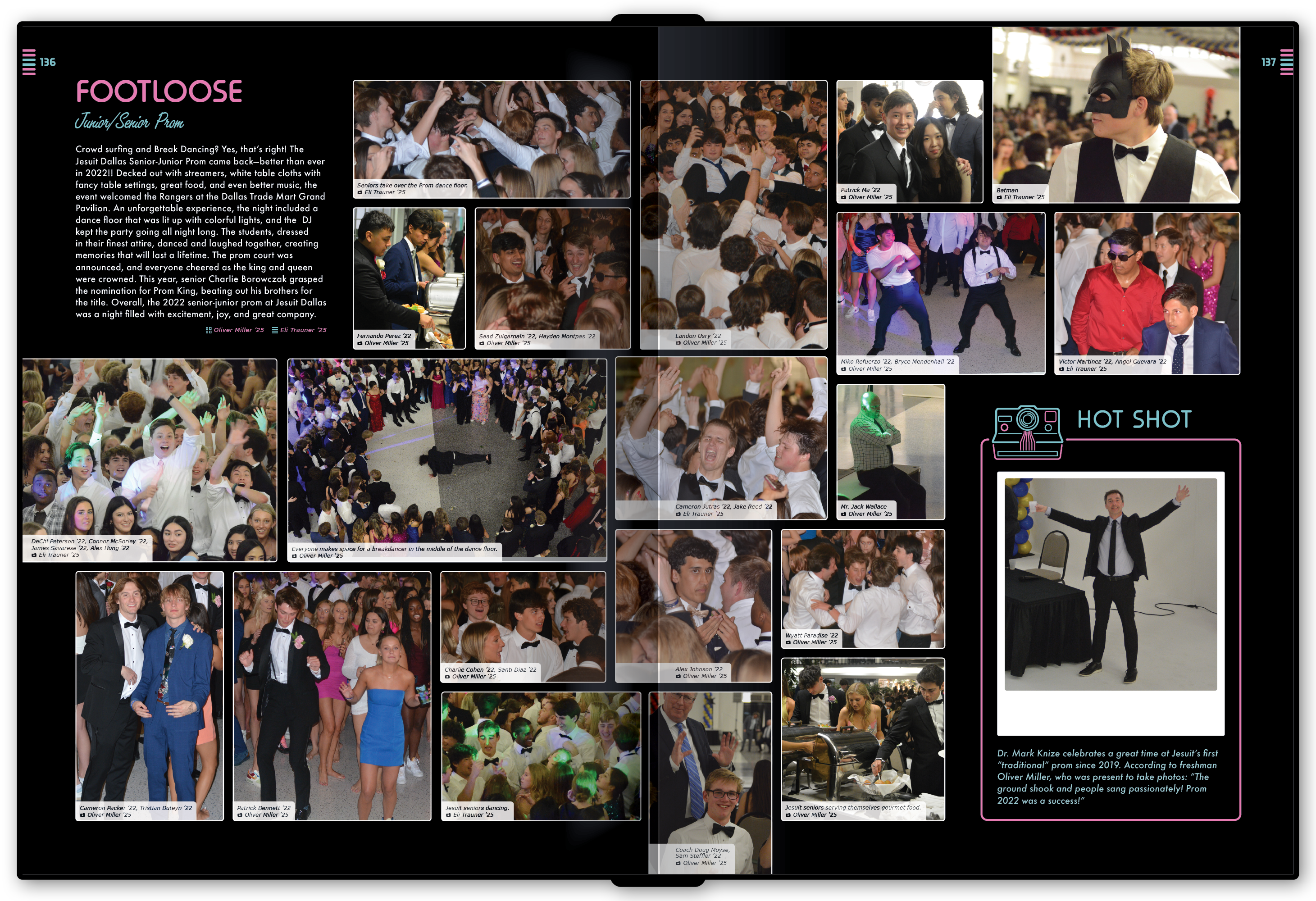 A spread containing the &ldquo;Hot Shot&rdquo; module, which was used to highlight a particular photo or the person/people in it.